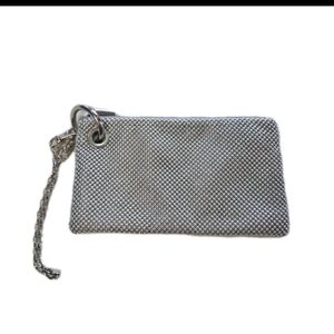 Lulu Townsend Silver Metal Mesh Wristlet Clutch Chainmail Evening Party